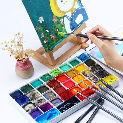 Transon Fine Detail Art Paint Brush Set 8pcs with Triangular Handle for Miniatures Model Craft Face Painting Suitable for Acrylic Gouache Watercolor Oil