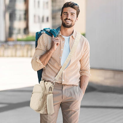 Water Bottle Carrier Bag with Strap, Water Bottle Holder Crossbody Bags for Women Men for Walking, Hiking,Cycling