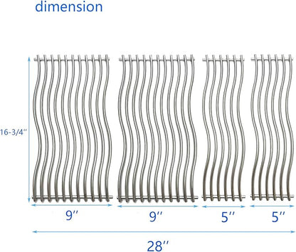 16-3/4" Stainless Steel 4pack Waved Cooking Grids Grates Replacement Parts for Napoleon Triumph 495 Gas Grill S87005