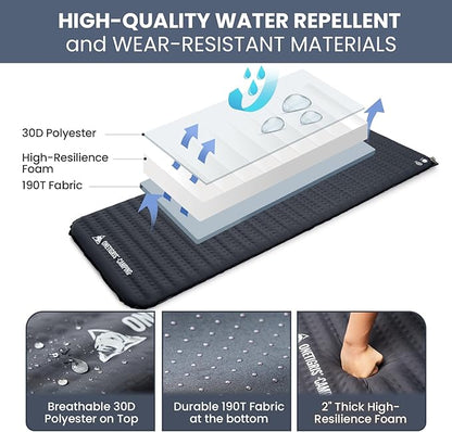 ONETIGRIS LIGHTDREAM Sleeping Pad Self-Inflating Foam Mat Mattress for Camping Backpacking Trekking Car Trips Travels