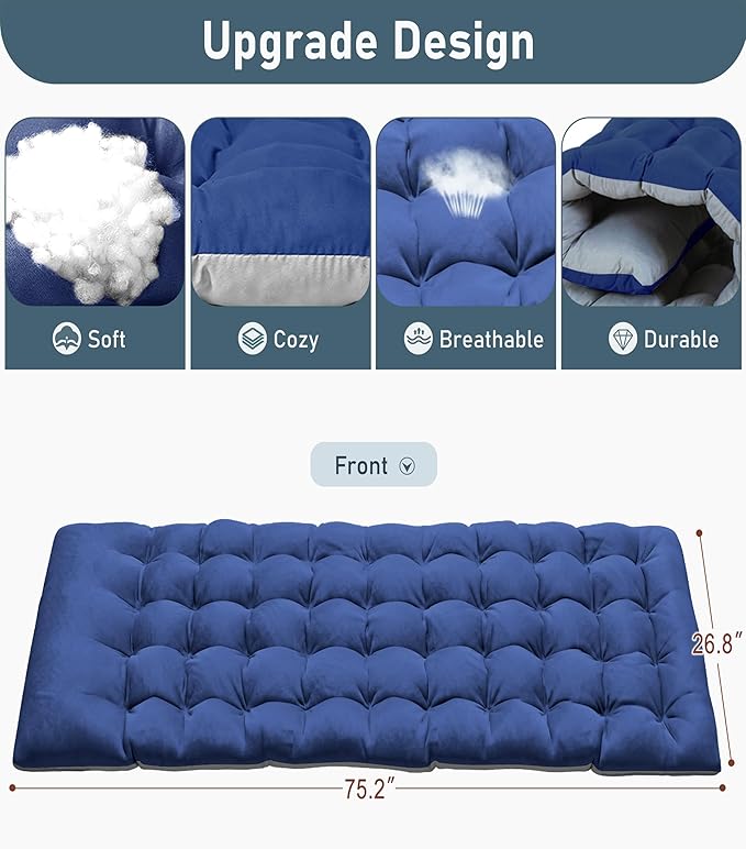 ABORON Folding Camping Cot for Adults, Double Layer 1200D, 500lb Capacity, Heavy Duty Guest Cot with Mat & Carrying Bag for Indoor & Outdoor Use