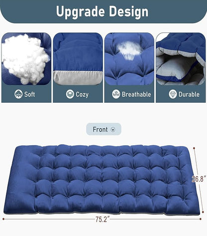 ABORON Folding Camping Cot for Adults, Double Layer 1200D, 500lb Capacity, Heavy Duty Guest Cot with Mat & Carrying Bag for Indoor & Outdoor Use