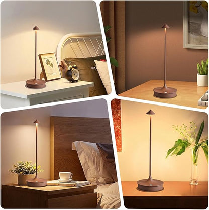 Cordless Table Lamp Rechargeable LED Table Lamps Battery Operated 4000mAh Touch Dimmable Wireless Lamp Waterproof Portable Outdoor Table Light for Restaurants and Dining Home Indoor/Outdoor Use