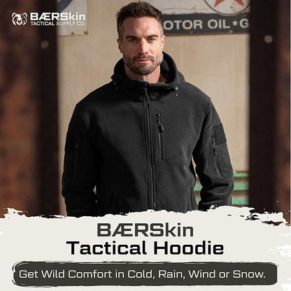 Baerskin Tactical Hoodie Jacket for Men 4.0 - Military Style Fleece Sweater for Cold, Rain, Wind or Snow