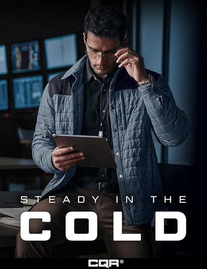 CQR Men's Lightweight Insulated Jacket, Windproof Packable Water Resistant Warm Active Coat for Hiking Work Outdoor Tactical