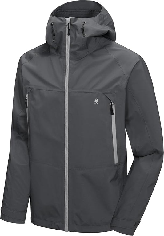 Little Donkey Andy Men's High-performance 3L Hard Shell Waterproof Rain Jacket Breathable Rain Gear for Hiking,Travelling