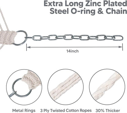 SUNCREAT Portable Tree Hammock with Hardwood Spreader Bar, Extra Large Soft Pillow, Heavy Duty 2 Person Hammock for Indoor, Outdoor, Gray