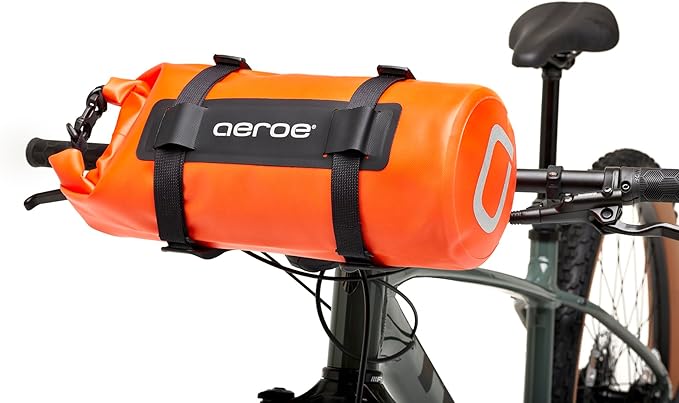 AEROE Spider Handlebar Cradle Bike Bag Carrier, Front Bike Rack Fits all Mountain, Gravel, Road and Electric Bikes, Easy to Install and Use, Carry any type of Front Roll Dry Bag, Bag, Tent up to 11lbs