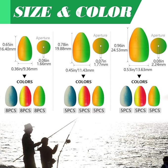 Dovesun 220/104/80/54/42/52pcs Fly Fishing Floats Bobbers Foam Pompano Rigs Surf Fishing Rig Floats Bright Color Round, Bullet, Cylindrical, Spin, Pill with Tackle Box