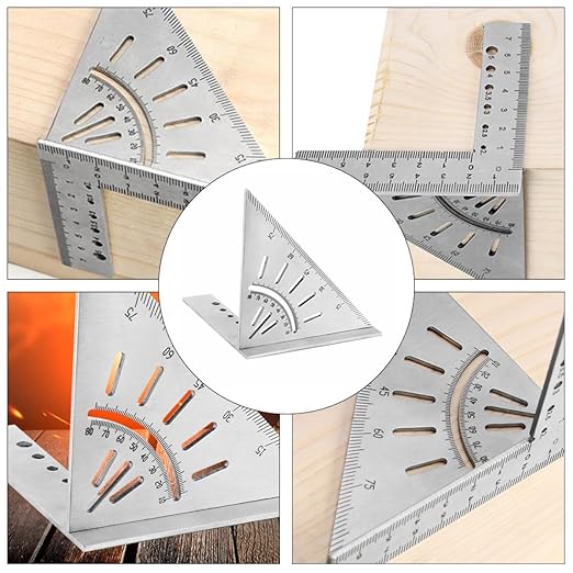 Stainless Steel Woodworking Ruler for Carpentry Marking and Measuring Angle Tool for Precise Cutting and Layout Practical Carpenter Level and Marking Gauge