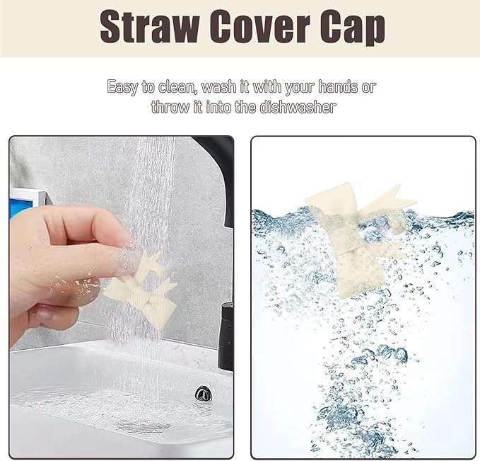 6Pcs Silicone Straw Toppers Covers for Stanley Cups 40/30oz 10mm(0.4in) Dust-Proof Bow Straw Covers Toppers Suitbale for Stanley Cup Accessories Reusable Straws Caps (Colorful F)