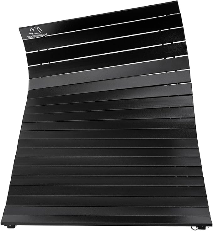MOUNTAIN SUMMIT GEAR Heavy-Duty Roll-Top Table for Camping - Portable Aluminum-Top Folding Table with Steel Frame by Caddis Sports (Medium)