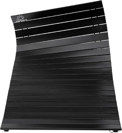 MOUNTAIN SUMMIT GEAR Heavy-Duty Roll-Top Table for Camping - Portable Aluminum-Top Folding Table with Steel Frame by Caddis Sports (Medium)