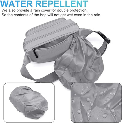 Waist Pack Bag Fanny Pack for Men&Women Hip Bum Bag with Adjustable Strap for Outdoors Workout Traveling Casual Running Hiking Cycling (New Grey)