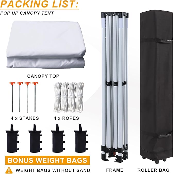 10x10 Pop Up Canopy Tent Commercial Series,White