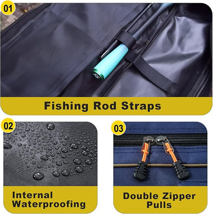 Sougayilang Fishing Rod Case Organizer Pole Storage Bag Fishing Rod and Reel Carrier Organizer for Travel