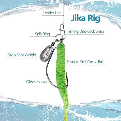 THKFISH Fishing Weights Sinkers Set, 60PCS Fishing Sinker Drop Shot Weights Kit,Drop Shot Rig Wacky Hooks for Saltwater Freshwater Bass Fishing