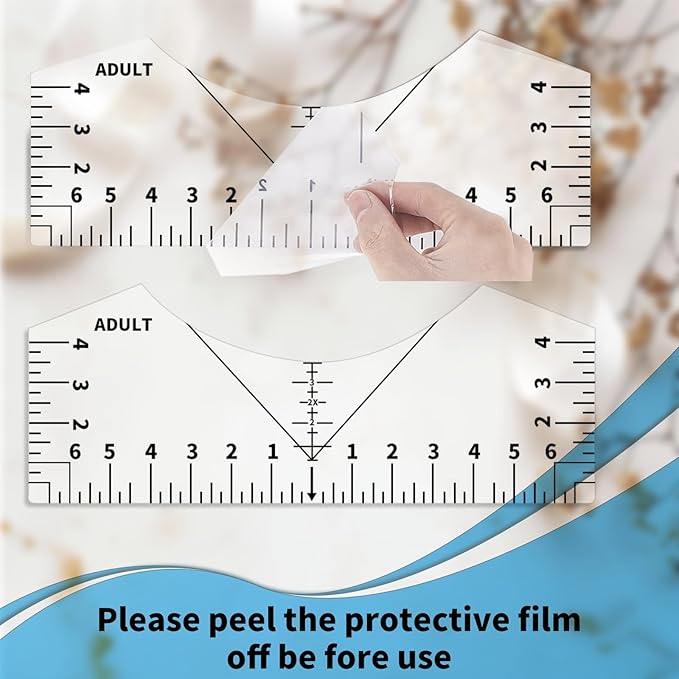 Tshirt Ruler Guide for Vinyl Alignment, T Shirt Rulers to Center Designs, PVC Measurement Template, Craft Sewing Supplies Accessories Tools for Cricut Heat Press & Cameo & HTV Transfer Vinyl