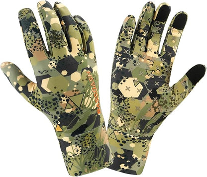 BASSDASH Men’s Camo Hunting Gloves UPF 50+ Lightweight Touchscreen Gloves for Warm Weather Fishing Hiking Outdoor Activities