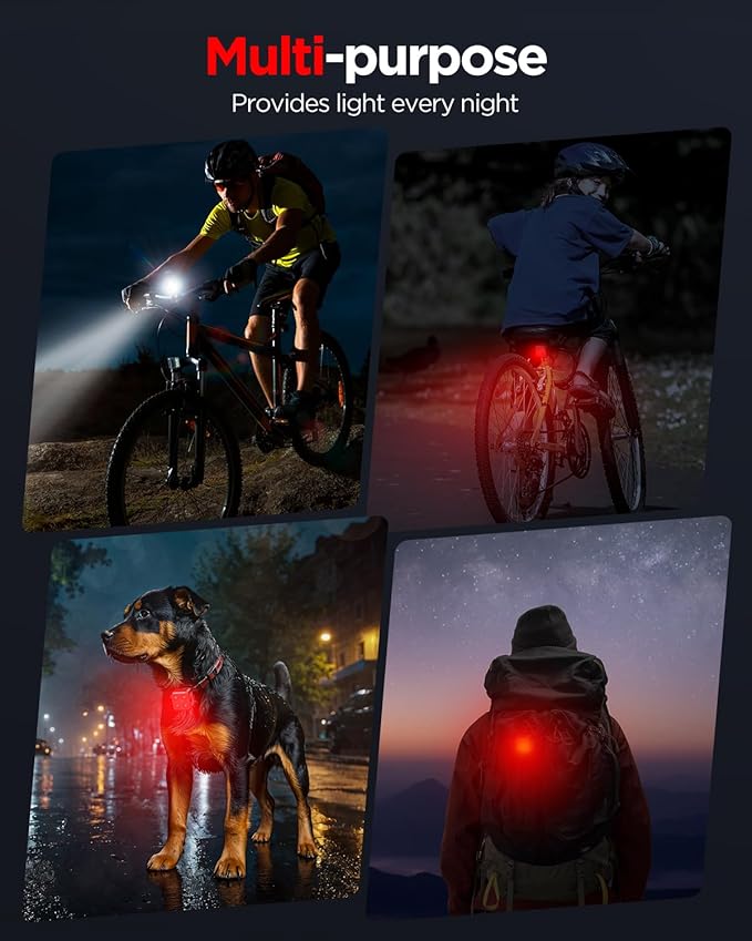 AKALE Rechargeable Bike Light Set, LED Bicycle Lights Front and Rear, 650mah Lithium Battery, Bike Headlight, IPX4 Waterproof, Easy to Install for Men Women Road