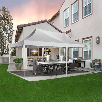 COBIZI 10x20 Pop Up Canopy Tent with Sidewalls,Party Tent Outdoor Gazebos, Waterproof & UV50+,3 Adjustable Heights,Higher Frame Design - Extra Tall for Parties Backyard,Weddings,Markets, White