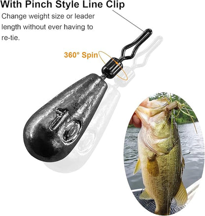 THKFISH Fishing Weights Sinkers Set, 60PCS Fishing Sinker Drop Shot Weights Kit,Drop Shot Rig Wacky Hooks for Saltwater Freshwater Bass Fishing