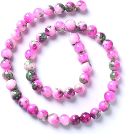 10MM 38PCS Pink Green Persian Jade Spacer Loose Beads for Jewelry Making DIY Bracelet Necklace