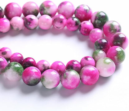 10MM 38PCS Pink Green Persian Jade Spacer Loose Beads for Jewelry Making DIY Bracelet Necklace