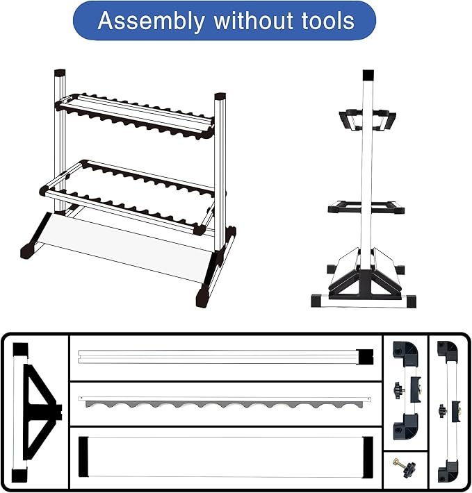 JOYWAVE Fishing Rod Holders,Aluminium Fishing Pole Holders,Portable Fishing Rod Rack,Holds Up to 24 Rods,Fishing Pole Vertical Ground Display Rack