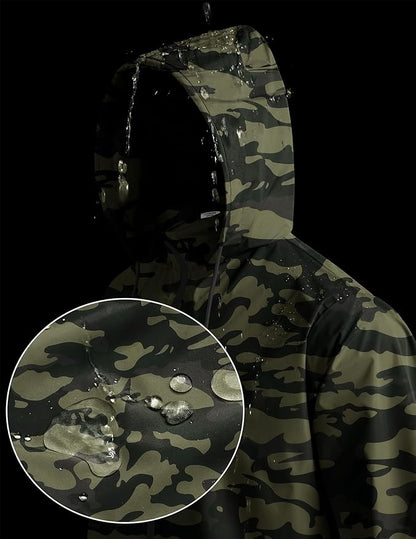 COOFANDY Men's Packable Rain Jacket Lightweight Waterproof Raincoat with Hood Travel Hiking Golf Windbreaker