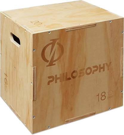 Philosophy Gym 3 in 1 Wood Plyometric Box - Jumping Plyo Box for Training and Conditioning