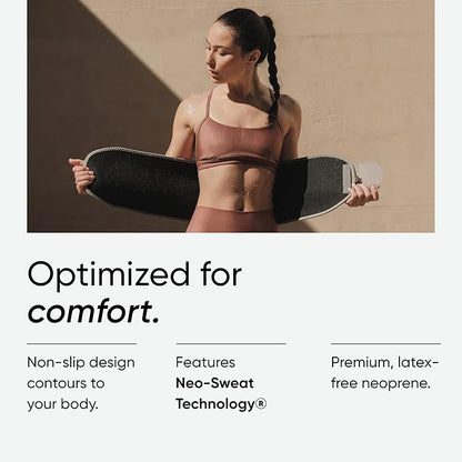 Sports Research Sweet Sweat Waist Trimmer (Core Series) - Premium Sweat Enhancing Fitness Band for Women & Men