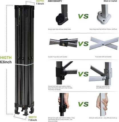ABCCANOPY Heavy Duty Easy Pop up Canopy Tent with Sidewalls 10x15, Gold