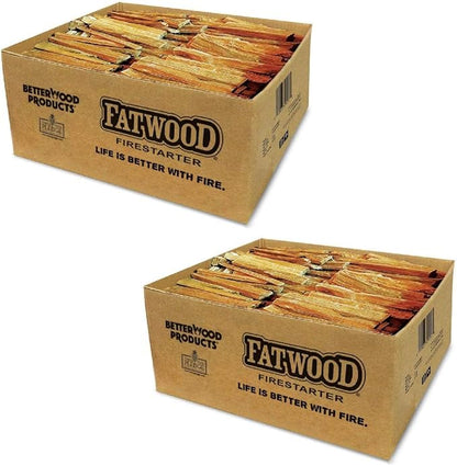Better Wood Products 2 Pack Fatwood Fire Starter Sticks, Fireplace & Camping, 35 Lbs