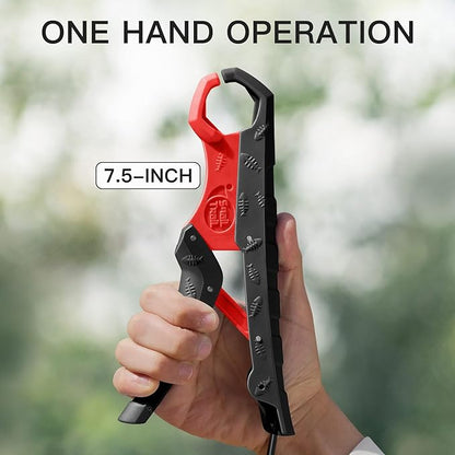 SNAIL TRAIL 7.5''/9'' Floating Fish Gripper, Fishing Grabber, Catfish Mouth Pliers, Caught Bass Holder, Digital Scale Hook Clamp, Saltwater Lip Grip Tool with Lanyard, Gifts for Men