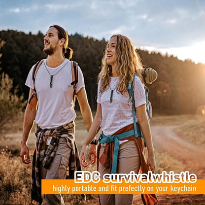 TISUR Titanium Emergency Whistle,EDC Safety Whistles Necklace Loud up to 120db,Survival Whistles for Survival,Hiking,Camping,Pets Training