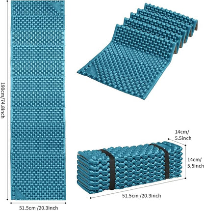 Foam Camping Pads for Hiking, Ultralight Closed Cell Mattress, Waterproof Soft Mat for Adults, Wide Picnic Yoga Mats, Folding Sleeping Pad for Outdoor Backpacking