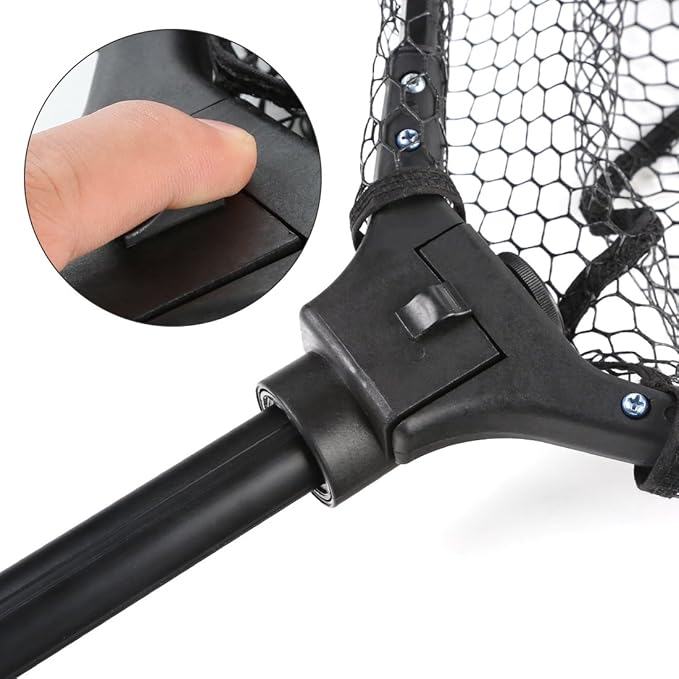 BLISSWILL Large Fishing Net with Handle Collapsible Fish Landing with Extendable Handle Knotless Nylon Fishing Safe Fish Net Durable Telescopic Dip Foldable