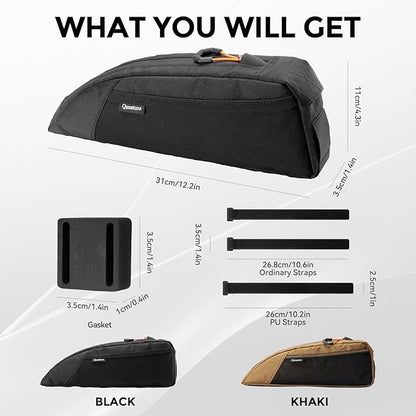 ROCKBROS Top Tube Bike Bag for Cycling, Bicycle Frame Bag for Bikepacking, Waterproof Bike Storage Bag, Cycling Accessories for Road Mountain Gravel Electric Bike (Black)