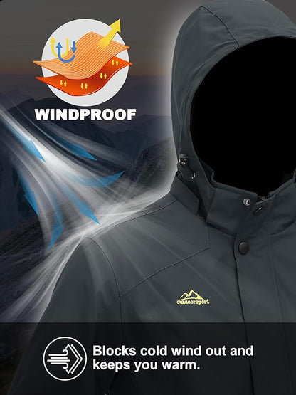 MAGCOMSEN Men's Lightweight Windbreaker Rain Jacket Raincoat with Detachable Hood for Hiking Fishing Activewear