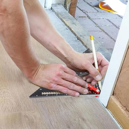 VALICLUD Adjustable Woodworking Ruler Aluminum Alloy Multifunctional Carpenter Triangular Measuring Tool with Precision Angle Scale for Accurate Measuring and Layout