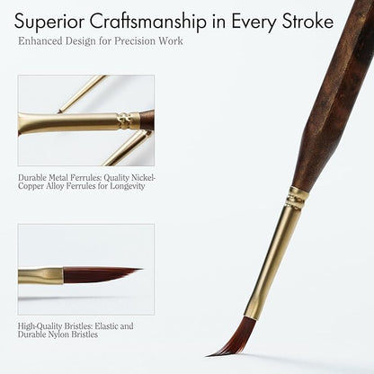 Artify Extreme Detail Paint Brushes, Miniature Paint Brushes for Models/Crafts/Painting, 10pcs Ultra Fine Paint Brush Set with Handbag, Fine Detailing Brushes for Watercolor/Oil/Acrylic