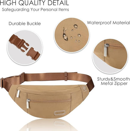 MAXTOP Large Crossbody Fanny Pack with 4-Zipper Pockets,Gifts for Enjoy Sports Festival Workout Traveling Running Casual Hands-Free Wallets Waist Pack Phone Bag Carrying All Phones