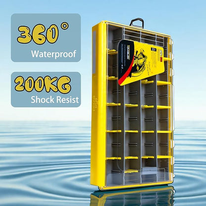 Deluxe Fishing Tackle Box, Waterproof 3600 & 3700 Terminal Tackle Trays, Organizer Includes 2 Type Dividers, Multi-purpose and All-in-one Tackle Storage (3600-3 all-in-one 1 pack)