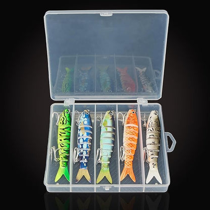 Fishing Lures with Spinner Baits Blades for Topwater, Swimbait for Trout and Bass Slow Sinking, 5pcs Fishing Hard Baits