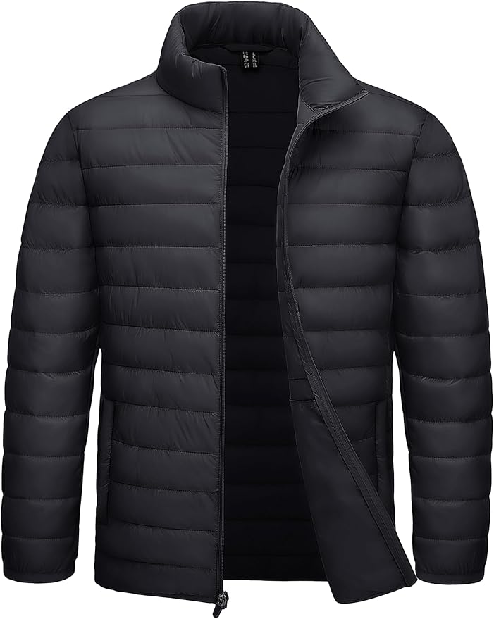 TACVASEN Men's Lightweight Puffer Jacket Winter Quilted Puffy Jackets Warm Water-Resistant Windproof Insulated Coats