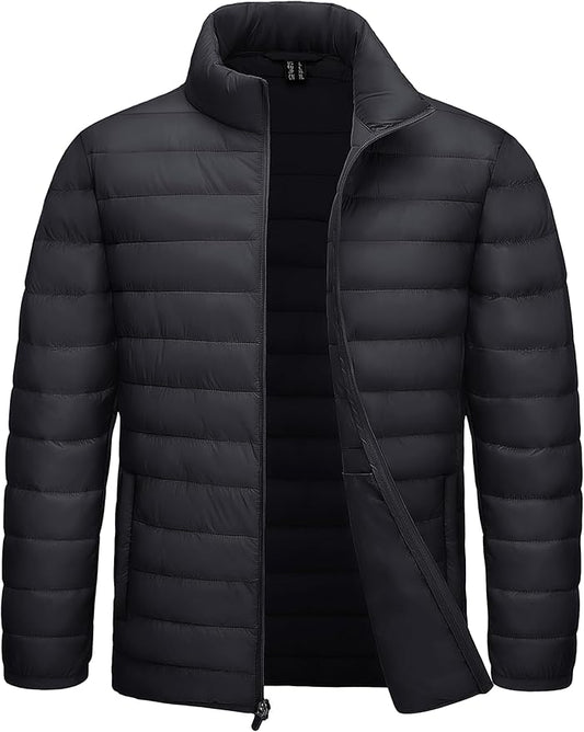 TACVASEN Men's Lightweight Puffer Jacket Winter Quilted Puffy Jackets Warm Water-Resistant Windproof Insulated Coats