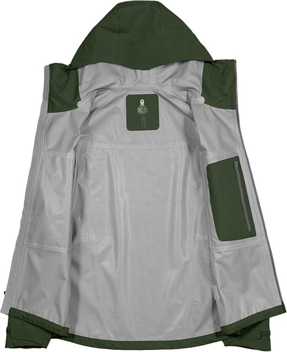 Little Donkey Andy Men's High-performance 3L Hard Shell Waterproof Rain Jacket Breathable Rain Gear for Hiking,Travelling