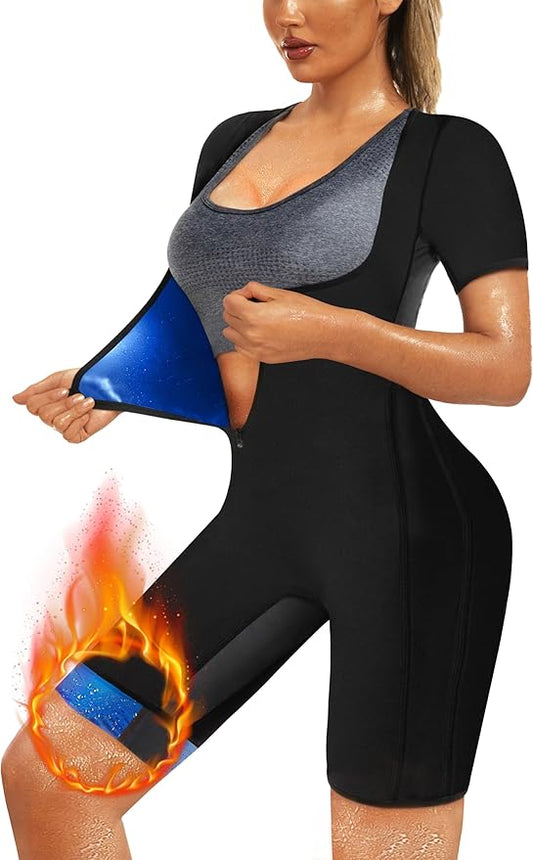 Women Sauna Suit Sweat Shirt Slimming Vest Hot Top Jumpsuit Shapewear