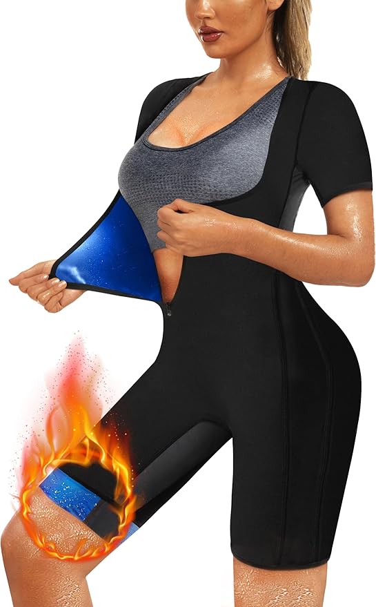 Women Sauna Suit Sweat Shirt Slimming Vest Hot Top Jumpsuit Shapewear
